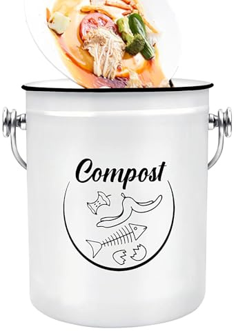 Bandeja de compost de cocina - Bacos de compost 5L para cocina | Frutas Cubo de residuos de verduras Rust Rust Obead Indoor bbodet para la familia, amigos, contenedor de compost resistente a los