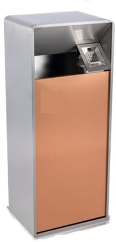 BOGAZY Papelera Cubo De Basura para Exteriores con Cenicero, Cubo De Basura Comercial De Acero Inoxidable para Hotel Basura Contenedor(Oranje)