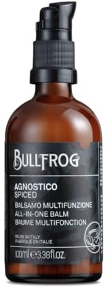 Bullfrog - Bálsamo Multifuncional Especiado para Barba y Cabello, Crema Bálsamo con Anís, Pimienta Rosa y Jengibre, Nutre, Hidrata, Calma la Piel y Protege contra Irritaciones, 100 ml