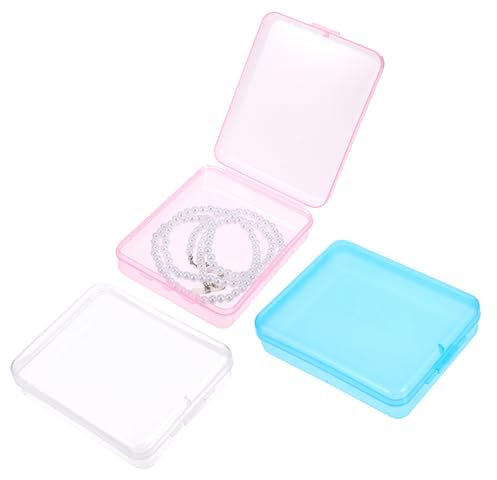 Larrel Cotton Pad Holder, 3 Pcs Portable Waterproof Makeup Sponge Holder Cotton Swab Dispenser for Makeup Remover Pads Puff Cottons Swab (Transparent, Pink, Blue)