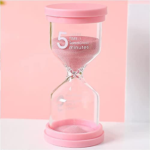 BDSHGRDH minuteur de Sable， Sand Timer Plastic Sandglass Timer Colorful Hourglass Timer Sand Clock Timer 1/3/5/10/15/30/45 Minutes(Roze,45 Minutes)