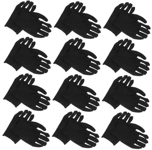 CATIEBYE 12 Paar Verdickte Baumwollhandschuhe Arbeitsschutzm Größe Schwarze Sicherheitshandschuhe Bequeme Arbeitshandschuhe Für Garten Und Industrie