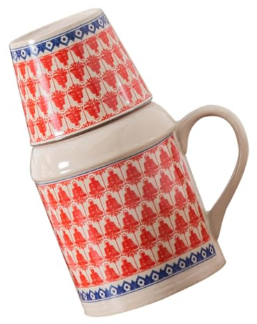 POPETPOP Tetera y Taza De Cerámica Jarra De Agua Con Tapa y Recipiente Para Jugo Hogar Oficina Estilo Vintage Para Servir Agua Fría y Caliente
