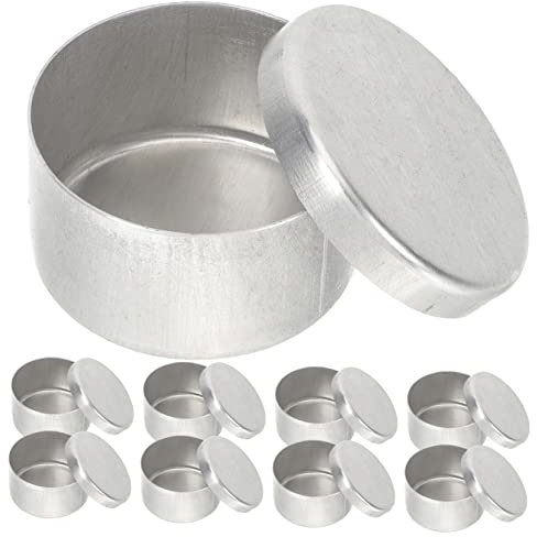 Boîte Ronde D’échantillonnage en Aluminium, 9 Pièces, Argenté