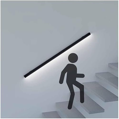 ININOSNP Barandilla Flotante para escaleras Pasamanos de Escalera Iluminado, Apto for Interiores y Exteriores, garajes, áticos y hoteles.(150X6.5X3 CM)