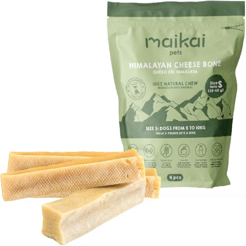 Latte di Yak per Cani Masticativi Naturali per Cuccioli Lunga Durata Osso da Masticare Confezione da 4 Formaggio dell´Himalaya 100% Puro per la Salute Dentale Taglia S 5-10kg Regali per Cani