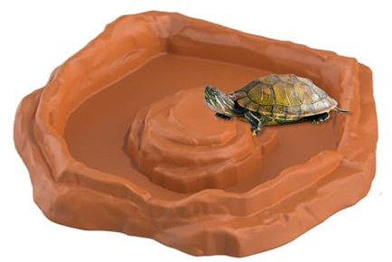 Sköldpadda vattenskål | reptiler badbassäng - halkfri skål för vatten och sköldpaddsmat med ramp för akvarium, bricka, terrarium för gecko, orm, skäggig