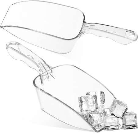 Balacoo 2 pièces Lot de à Glace Plastique Transparentes Cuillères Plates pour Glace Bonbons Popcorn et Nourriture pour Animaux Ustensiles de Cuisine Suspension Réutilisable