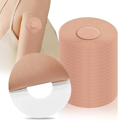 30 stycken plåster vattentät sensor, sport plåster, ventilerande plåster, självhäftande fixeringsplåster, hudvänlig, lätt att bära, för flytande, bad, rörelse (hudfärg)