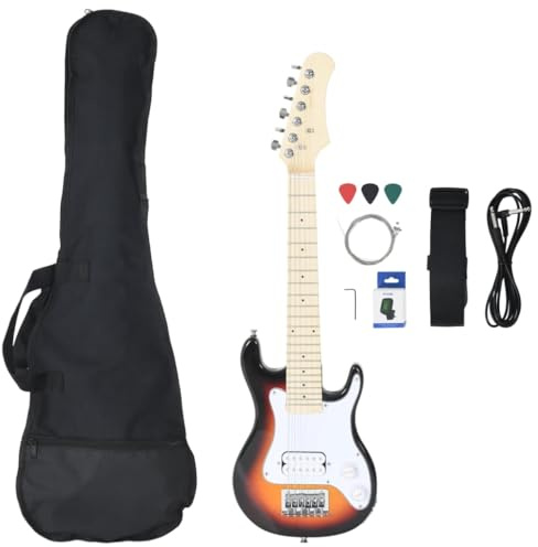 Generico Chitarra Elettrica Bambini con Custodia Marrone Bianca 3/4 30,Arte e Svago,Hobby e Arti Creative,Strumenti Musicali,Strumenti a Corda,Chitarre-70195