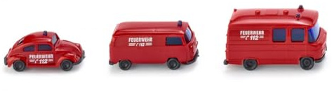 Wiking 093449 Feuerwehrfahrzeuge Maßstab 1:160 Rot-Schwarz Spur N