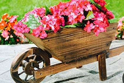 New Mason & Jones Burntwood Style Garden Wheelbarrow Flower Planter