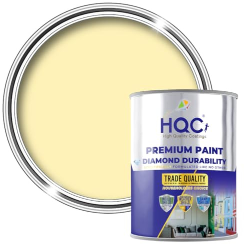 HQC Barn Paint - Light Yellow - 5 Litre Quick-Drying Outdoor Furniture & Garden Fence Wood Paint