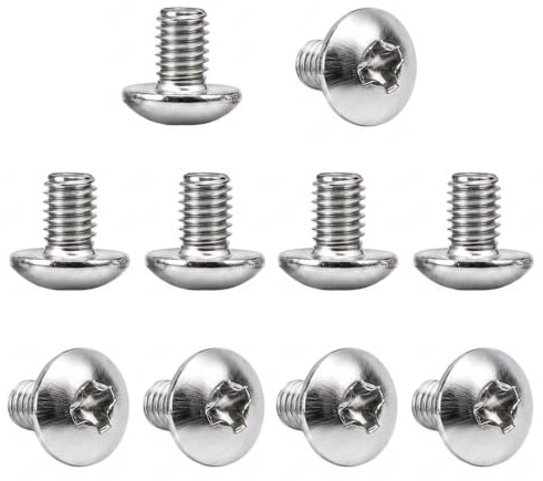MroMax Lot de 10 vis M4 x 6 mm cruciformes cruciformes à tête ronde en acier inoxydable 304