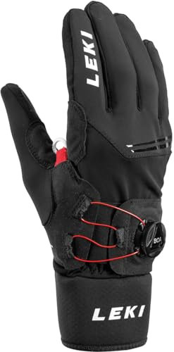 LEKI Nordic Tune Shark Boa Th Schwarz - Gore-Tex Funktioneller winddichter Langlauf Handschuh, Größe 6 - Farbe Schwarz