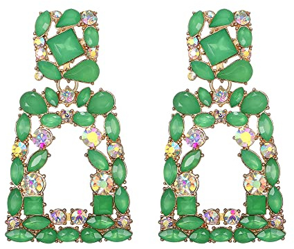 EVER FAITH Große Quadratisch Ohrringe geometrische Kristall tropfen böhmische Ohrhänger mit erhöhtem Design