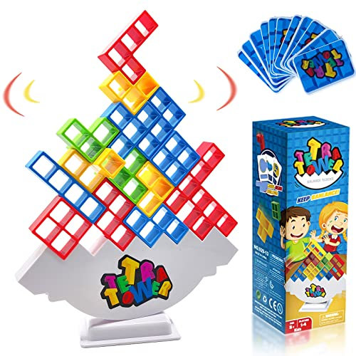 T'PUPU Tetra Tower Spiel,Tetris Balance, Kreatives Stapelspiel, Stapelturm Spielzeug Tower Game, für Kinder, Geschenke,Stapelblöcke Balancing Spiel für Jungen Mädchen ab Jahre 5+
