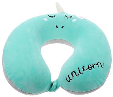 Healeved Almohada de Viaje para El Cuello Unicornio en Forma de U Cojín para El Cuello Cojín para La Cabeza Viaje Vuelo Almohadilla para El Verde
