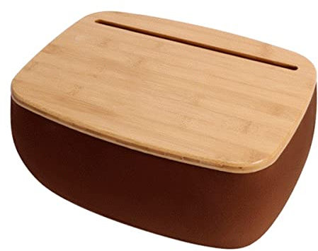 RETENA Laptopablage, Laptopständer for Schreibtisch mit Tablet-Steckplatz, Schoßtisch mit Kissen for Bett und Sofa, Bücherständer, Schlafkissen (Color : Brown)