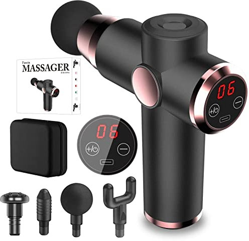 Massagepistole Massagegerät Pistole mit 32 Geschwindigkeiten Leise Handmassagegeräte Massage Pistole mit LCD Touchscreen für Schulter Nacken Körper Rücken Entspannung