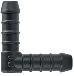 KafTon Hose Mender Pipe Elbow Connector Drip Irrigation Fitting Joiner Black (10mm - 3/8, 50)