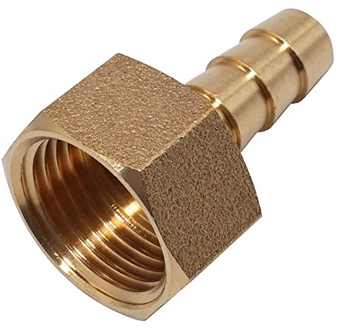 SKIR'CO (1 unidad) rosca hembra de latón de 1/2 x 10 mm, adaptador de púas de manguera, conector de cola de manguera, rosca BSP
