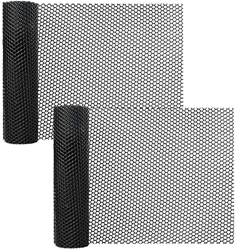 Pomurom Filet de Clôture en Plastique Maillé, 40cm x 3 Clôture Hexagonale pour Volaille, Jardinage, Grillage pour protéger Les Fleurs légumes et Fruits des Chiens et Animaux, Clôture de Poulet Noir