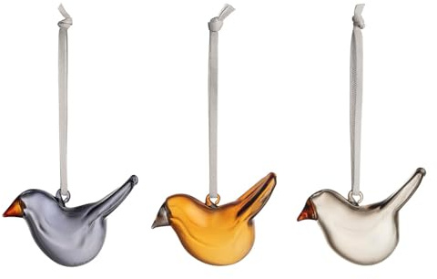 Iittala Mini-Glasvögel Baumschmuck 3er Set aus mundgeblasenem Glas, Farb-Mix, Maße: Höhe: 4,8 cm; Breite: 7,3 cm, 1068675, Zartes Rosa