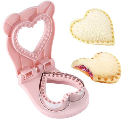 Zayookey Formine Sándwich Biscotti Stampi in Acciaio Inox Sandwic Cutter Cuore Taglierine per Sandwich e Sigillante Sandwich Cutter and Sealer per Pane Pancake Decorazioni Dolci FAI DA TE