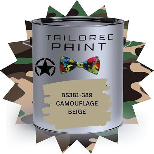 Pennello spray opaco di grado militare da 1 litro su vernice UPVC per legno, acciaio e plastica, BS381 389 beige mimetico