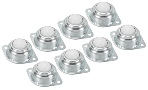 PATIKIL Roller Ball Transfer Bearing 1, 8 Pack Load 55lbs Flange Mounted Nylon Ball Rotation Caster Unit for Conveyor Roller Stand Transmission