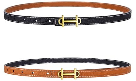TTPSRY Eleganter Damen Ledergürtel Mit Doppel H Schnalle Wendegürtel In Schwarz Und Braun Verstellbarer Taillengürtel Für Damen Hochwertiger Ledergürtel Für Frauen Modischer Accessoire Gürtel