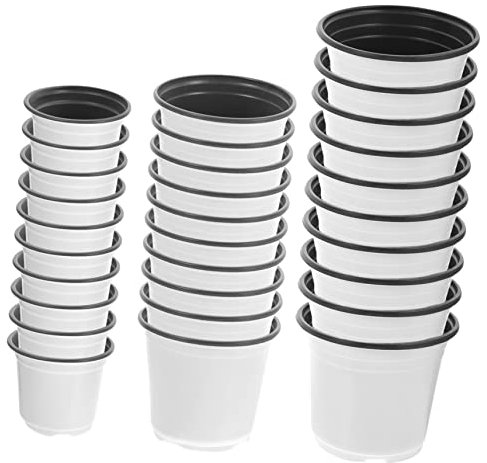 VANZACK 30-teiliges Blumentopf-Set Aus Kunststoff Stabile Und Wetterfeste Töpfe Für Den Garten Und Die Baumschule Mit Drainagelöchern Zum Bepflanzen