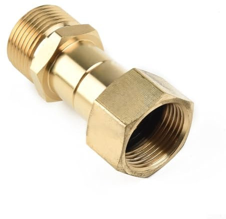 Messing Drehgelenk für Hochdruckreinigerschlauch, M22 15mm Gewinde, knickfreier Anschluss