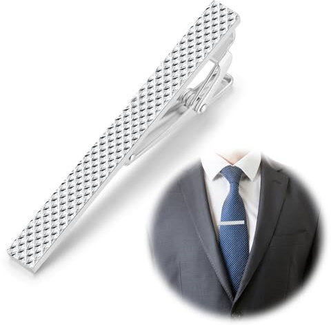 Men's Tie Clip Bar Silver Necktie Pin Valentine's Day Tie Bar Pinch Clips Elegant Smart Business Man Dad Boyfriend Husband Minimalism Gift for Father Day Graduation Weddings Birthdays Anniversaries