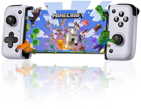 EasySMX M05 Controller Smartphone, Controller per Telefono Android di Gioco e iPhone Serie 15 (TIPO C), Joystick Cellulare Android con Trigger ad Effetto Hall - Vibrazione, Bianco