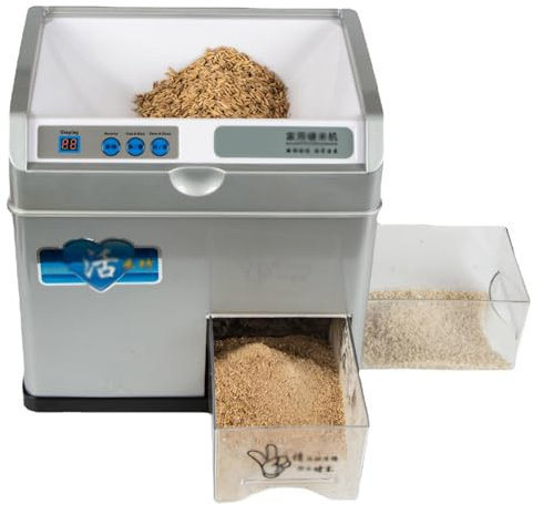 Kadxyan Electric Rice Milling Peeling Machine, Wheat Cereals Sheller, Rice Husker Sheller Grinder, Automatic Rice Milling Hulling Machine, for Light Brown Rice, Germ Rice, Lightly Milled Rice