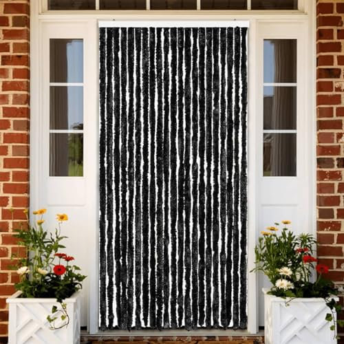 qohoio Insect Curtain Anthracite 90x220 cm Chenille,Curtains Door Fly Screen Curtain For Doorways Window Decorations Room Divider Door Curtain