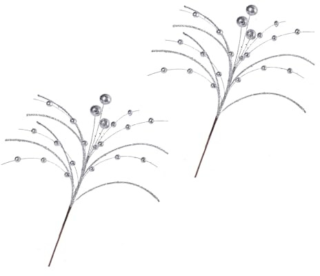 2 tallos de bayas artificiales de 52 cm, ramas de bayas de acebo de Navidad para decoración de bodas