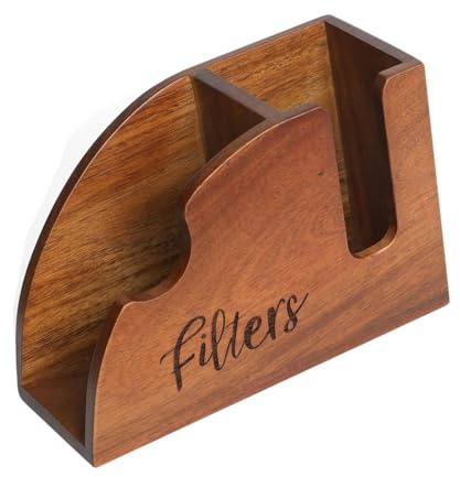 LOVIVER Porte-filtre à café en bois, organisateur de vintage, conteneur conique pour filtres à café, support de rangement pour café, maison, ferme,