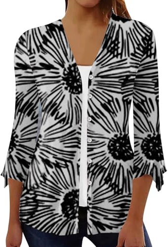 Uwdiohq Black Friday Moda Mujer Primavera 2024 Jersey Rosa Fucsia Mujer Chaqueta Punto Extra Larga Mujer Chaqueta Mujer Punto con Botones Rebeca Mujer Lana Suave Regalos para Mujer 50 Años