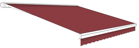 Eclipse Markisenstoff mit Volant aus Polyacryl inkl. Keder, hochwertiges Markisentuch Farbe: Beere, Markisenbreite: 2.0 m x 1.5 m Zubehör für verschiedene Markisen Sonnenschutz für Balkon und Terrasse