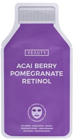 YEAUTY Smoothie Tuchmaske Acai Berry - Gesichtsmaske mit Retinol &