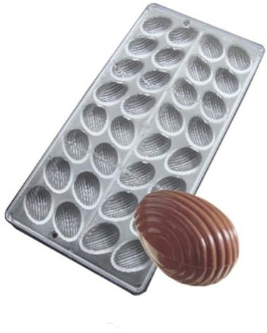 32 Cavities Oval Chocolate Mould,3D Mini Egg Clear Polycarbonate Chocolate Molds,DIY Handmade Chocolate Candy Making Bakeware Mould,Oven Dishes Pan Baking Pastry Tool (Stripe)