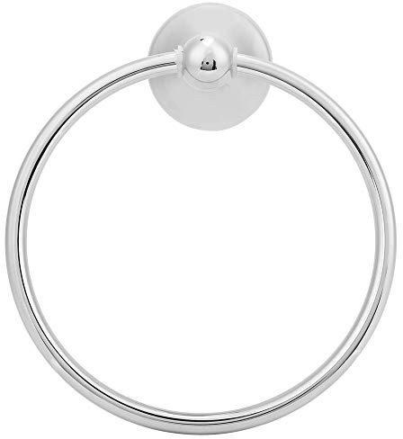 Anneau porte-serviette mural moderne en acier inoxydable avec support rond idéal pour douche à main et utilisation en cuisine