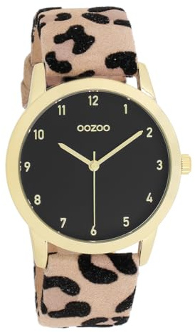 Oozoo - Timepieces Damen Uhr | Armbanduhr Damen mit Lederarmband | Moderne Uhr für Frauen | Edle Analog Damenuhr in rund (38mm Gehäuse)