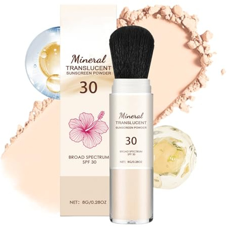 Powder Sunscreen - Scalp Sunscreen - Mineral Powder Sunscreens Brush - SPF 30 Mineral Suncream for Face - Matte Sun Protection Pow-der Brush - Scalp Spf - Lasting Lightweight Breathable