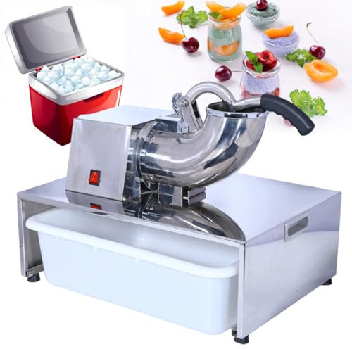 FLNOZAMZ Large Capacity Ice Crusher, Desktop Shaver Snow Cone Maker Machine 210lbs/hr, Stainless Steel Fluffy Snow Cone Maker for Home and Commercial Use (110v)