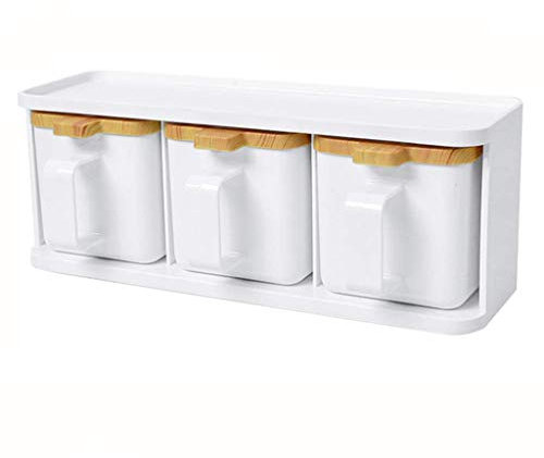 Mxxephemer Bouteilles à Condiments, Ensemble de burettes en Plastique, boîte d'assaisonnement, réservoir de sel de Cuisine, sucrier, réservoir d'épices d'assaisonnement MSG, Cartouche