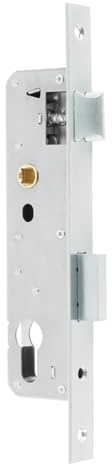 Serrure à cadre tubulaire - Serrure à encastrer en acier inoxydable - Distance : 85 mm - Distance du canon : 25 mm - Pour portes intérieures gauche/droite et portes de salle de bain